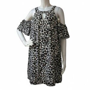 As U Wish Black Cold Shoulder Mini Dress Short Sleeve Casual Chic 3X